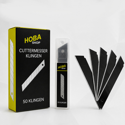 hoba® Cuttermesser Klingen 18mm - Abbrechklinge / Messerklinge | 50 Stück