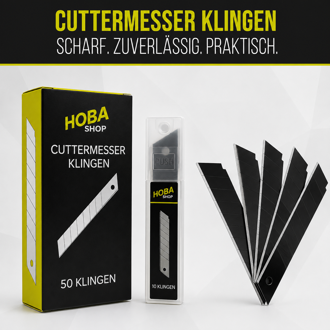 hoba® Cuttermesser Klingen 18mm - Abbrechklinge / Messerklinge | 50 Stück
