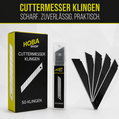 hoba® Cuttermesser Klingen 18mm - Abbrechklinge / Messerklinge | 50 Stück
