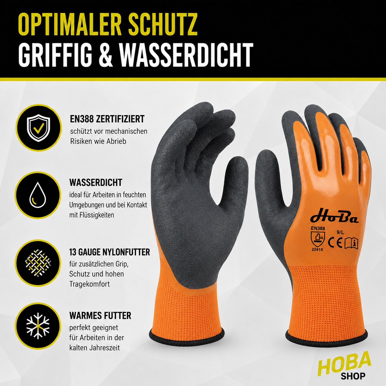 hoba® Latex Arbeitshandschuhe